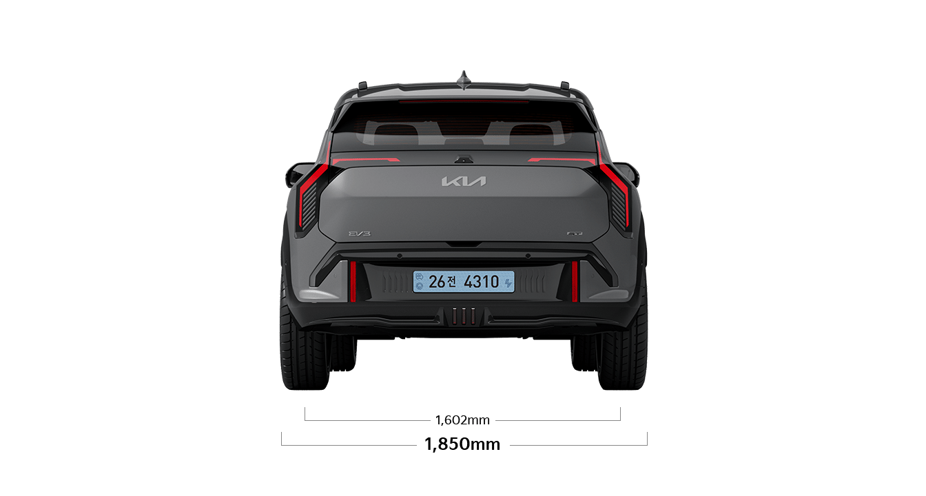 EV3 GT 제원 후면 : 전폭 1,850mm
