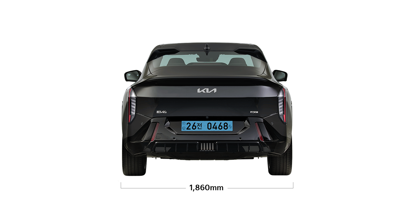 EV4 GT 제원 후면 : 전폭 1,860mm