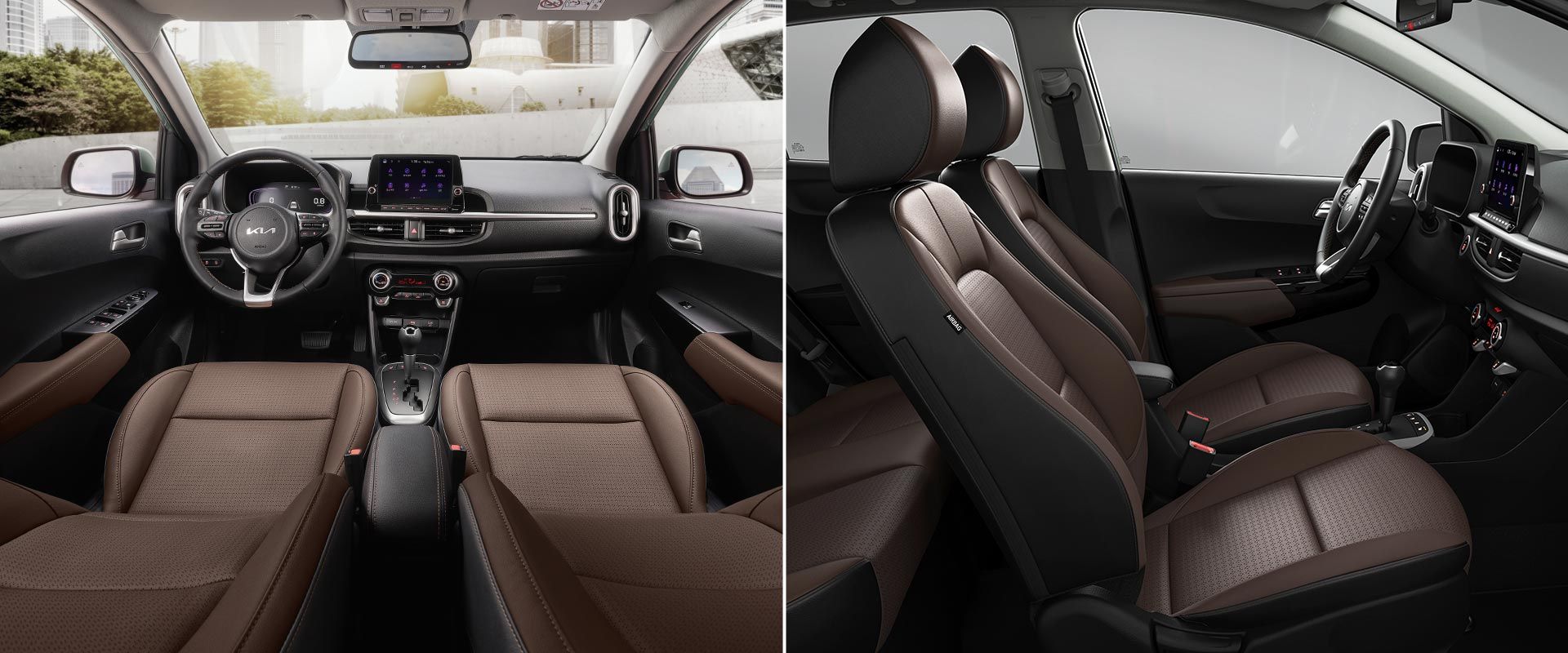 모닝 내장 브라운 인테리어