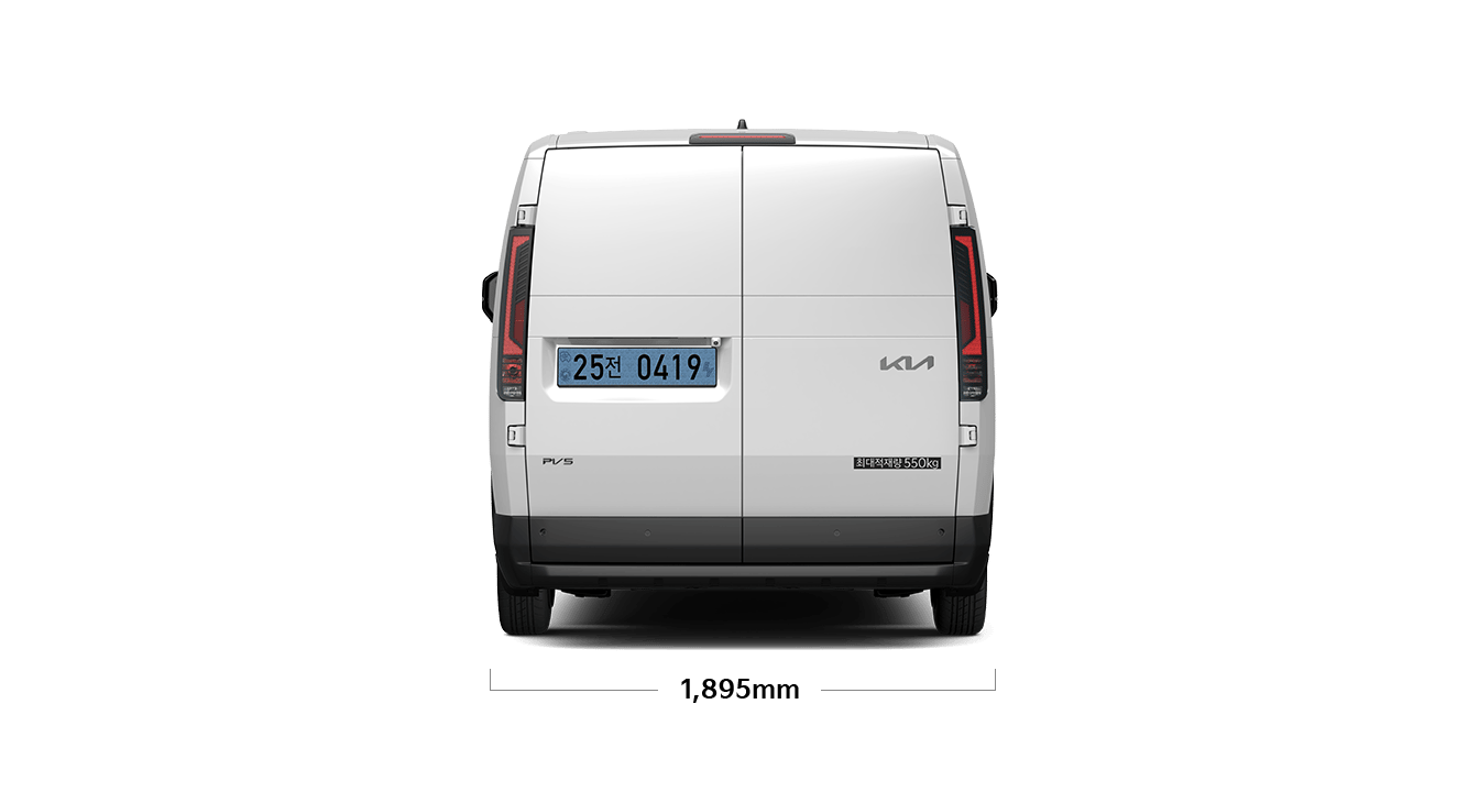 PV5 카고 제원 후면 : 전폭 1,895mm