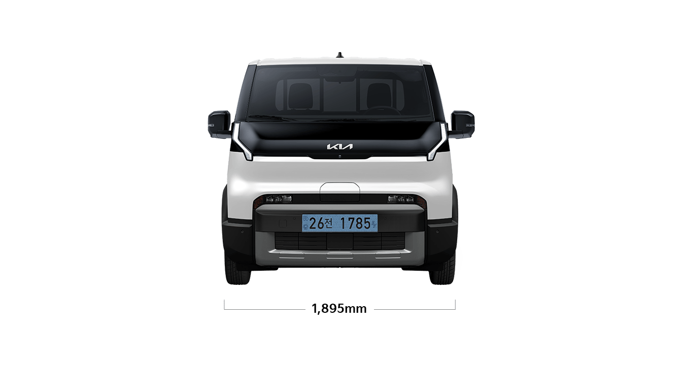 PV5 오픈베드 제원 정면 : 전폭 1,895mm