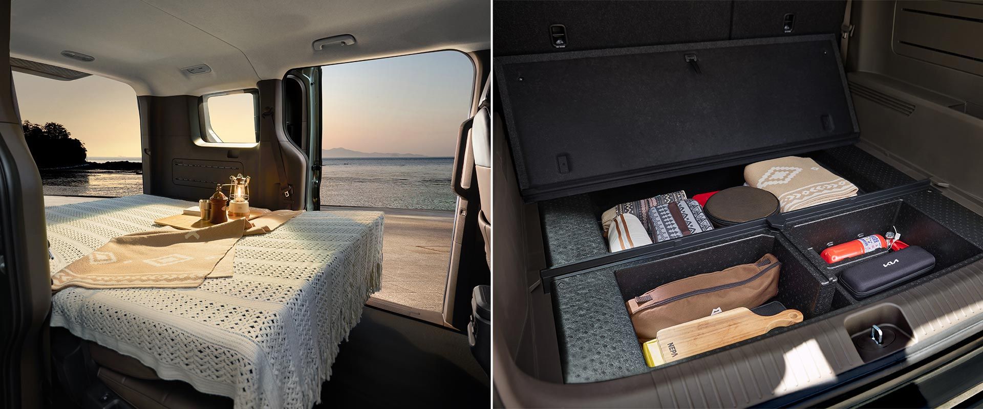 PV5 패신저 내장 러기지 평탄화 데크, 러기지 언더트레이 적용